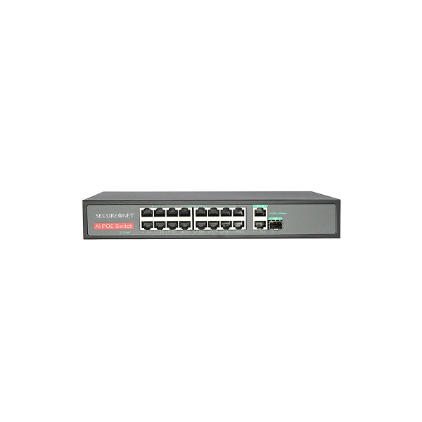 SNET POE SWITCH 16 PORT 2 GIGA SW1016K