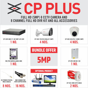 CPPLUS HD(5MP) 8 CAM SET